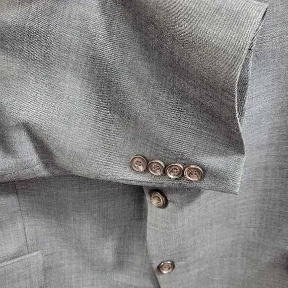 Lauren Ralph Lauren Gray 100% Wool Natural Stretch Sports Jacket Size 48R 11924 - Picture 3 of 10